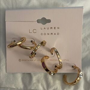 LC Lauren Conrad Gold and Silver Accent Hoop Earrings